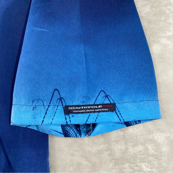 Vintage Southpole Button Up Shirt Y2K Baggy Urban AOP Hip Hop Streetwear 90s - Picture 5 of 12